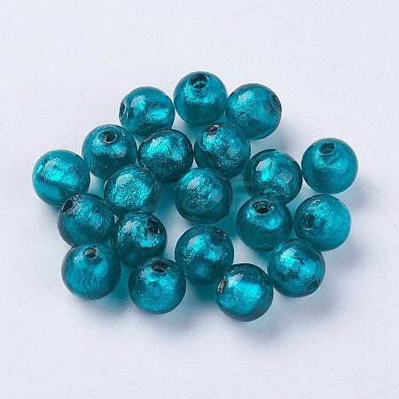 Handmade Silver Foil Lampwork Beads LAMP-J089-P11-1
