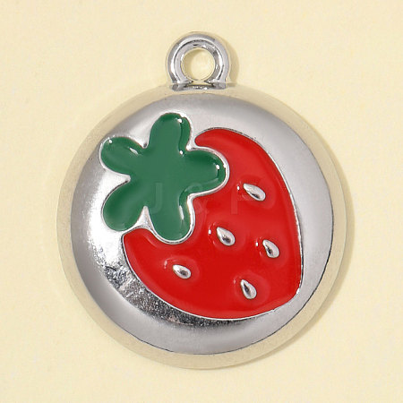 Zinc Alloy with Red Enamel Charms AL-OY001-41P-1
