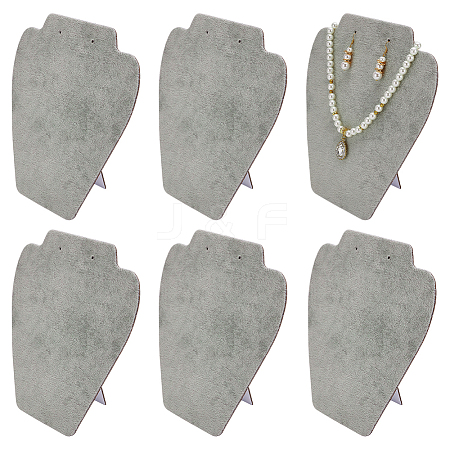 Bust Shaped Velvet Necklaces Jewelry Display Stands ODIS-WH0043-159C-1