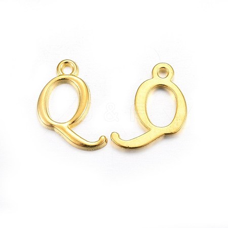 Golden Plated Alloy Letter Pendants PALLOY-J718-01G-Q-1