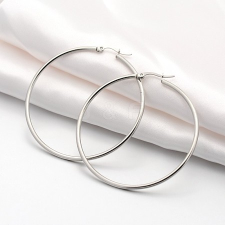 Tarnish Resistant 201 Stainless Steel Big Hoop Earrings LS-EJEW-P066-38P-1