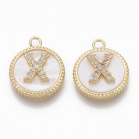 Brass Micro Pave Cubic Zirconia Pendants KK-T062-04X-NF-1