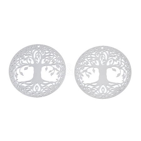 Non-Tarnish 201 Stainless Steel Filigree Pendants STAS-S118-060-1