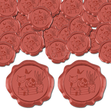 CRASPIRE 100Pcs Adhesive Wax Seal Stickers DIY-CP0009-90B-1