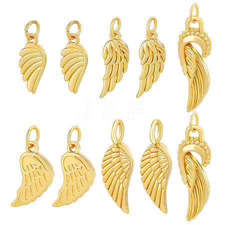 10Pcs 5 Styles Brass Pendants & Charms KK-PH0013-89-1