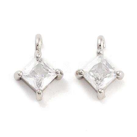 Brass with Cubic Zirconia Pendants KK-P271-41P-B-1