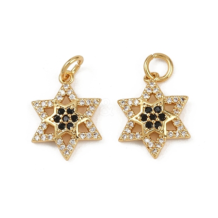 Brass Micro Pave Cubic Zirconia Pendants KK-C093-26B-G-1