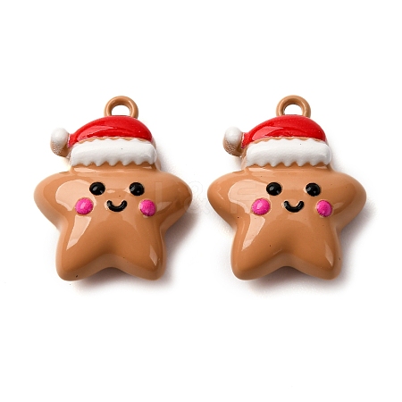 Christmas Themes Baking Paint Alloy Pendants FIND-G097-02E-1