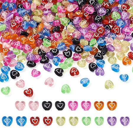 Sparkeads 900pcs 9 Colors Transparent Acrylic Beads TACR-SK0001-01-1