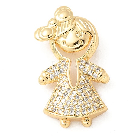 Brass Micro Pave Cubic Zirconia Pendants KK-U053-18G-1