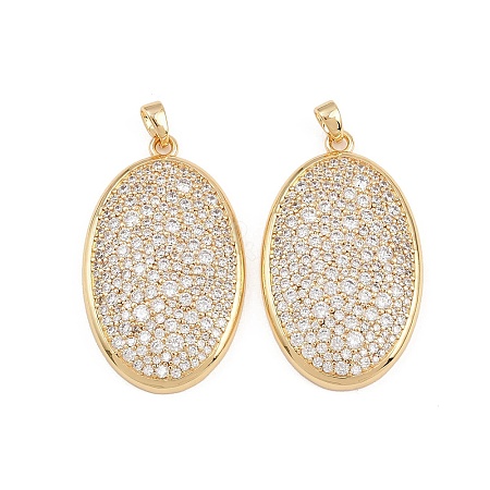 Brass Micro Pave Cubic Zirconia Pendants KK-B157-08G-01-1