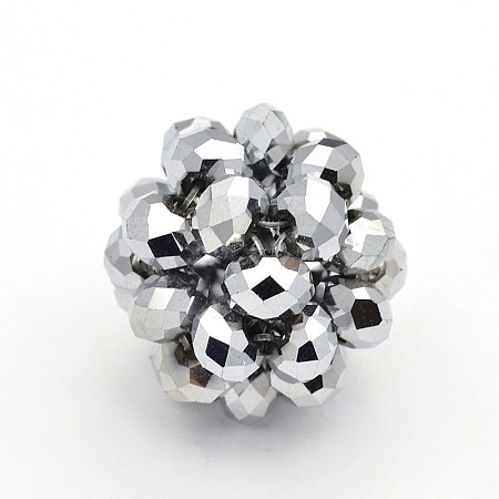 Electroplate Glass Round Woven Beads LS-GLAA-A034-4mm-C05-1