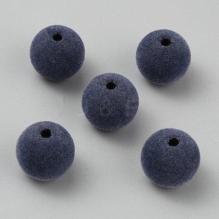 Flocky Plastic Beads LS-KY-WH20003-06C-1