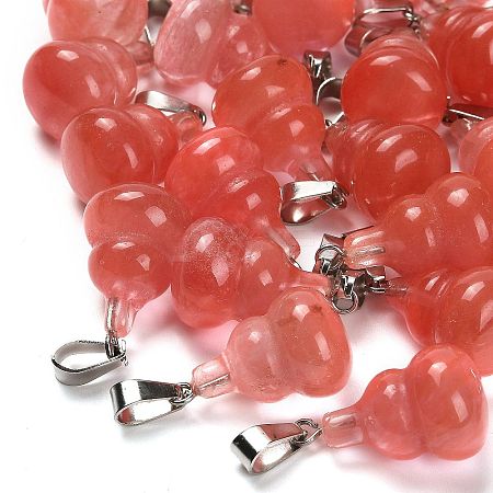 Cherry Quartz Glass Pendants G-B127-03P-16-1