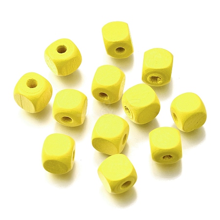 Spray Painted Wooden Beads WOOD-P021-01C-27-1