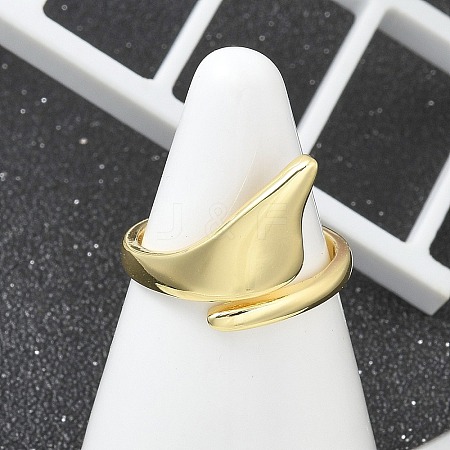 Rack Plating Brass Open Cuff Finger Rings for Women RJEW-M028-85G-1