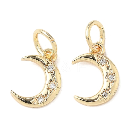 Brass Micro Pave Cubic Zirconia Pendants KK-D386-15G-02-1