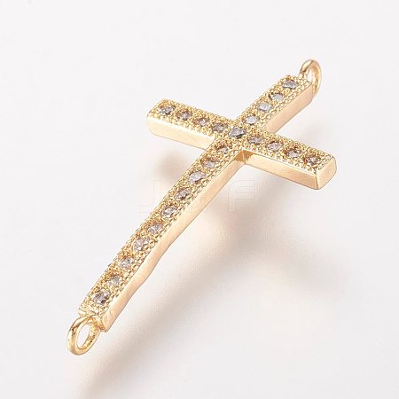 Brass Micro Pave Cubic Zirconia Links ZIRC-K061-58G-1