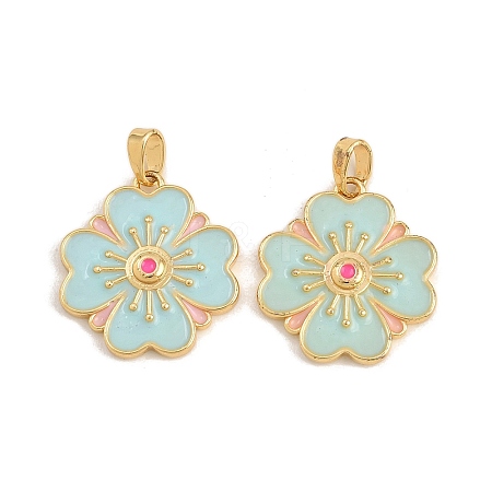 Brass with Enamel Pendants KK-CBA415D-04G-1
