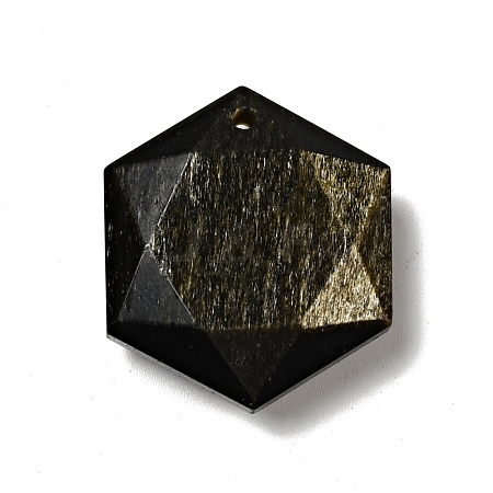Natural Golden Sheen Obsidian Pendants G-D471-04-1