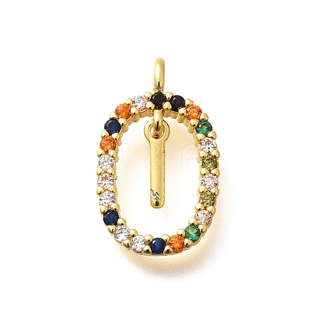 Brass Micro Pave Cubic Zirconia Pendants ZIRC-P123-01G-I02-1