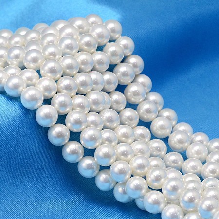 AB Color Plated Shell Pearl Round Bead Strands BSHE-L011-12mm-C001-1