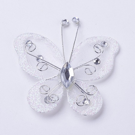 Polyester Butterfly Decoration DIY-WH0018-03F-1