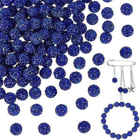 200Pcs Pave Disco Ball Beads RB-PH0001-41C-1