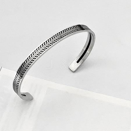 304 Stainless Steel Cuff Bangles for Men WG46524-03-1