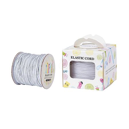  Jewelry Beads Findings Elastic Cord, with Nylon Outside and Rubber Inside, Round, White, 1mm; 109.36yards/roll(100m/roll)