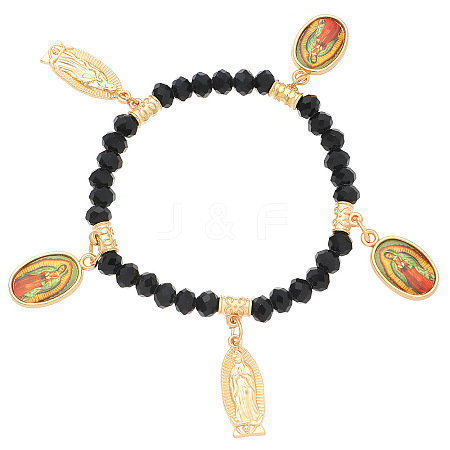 Alloy Virgin Mary Charm Bracelets WH-WG111B5-02-1