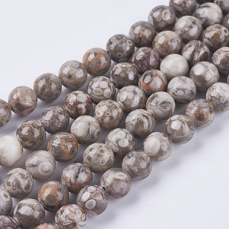 Natural Maifanite/Maifan Stone Beads Strands X-G-I187-4mm-01-1