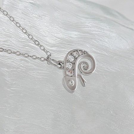 Ocean Summer Brass Pave Clear Cubic Zirconia Pendant Necklaces FS-WG82AA1-05-1