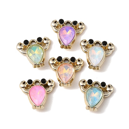 UV Plating Alloy Glass Pendants FIND-K032-13G-1