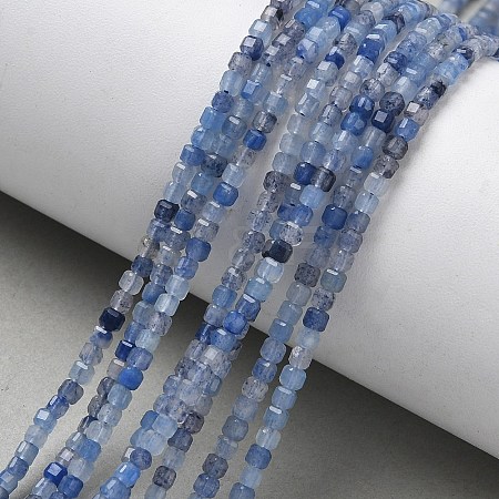 Natural Dyed & Heated Blue Aventurine Beads Strands G-P457-B01-10-1