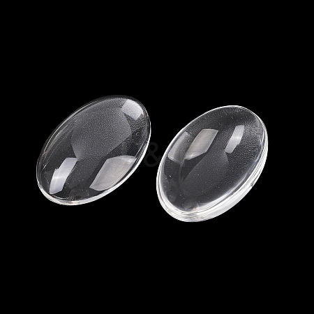 Transparent Oval Glass Cabochons GGLA-R022-30x20-1