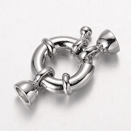 Brass Spring Ring Clasps X-KK-O091-01P-NR-1