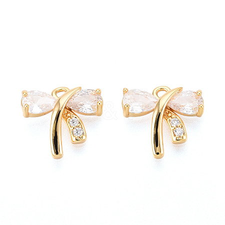 Brass Micro Pave Cubic Zirconia Charms KK-N263-79C-G-1