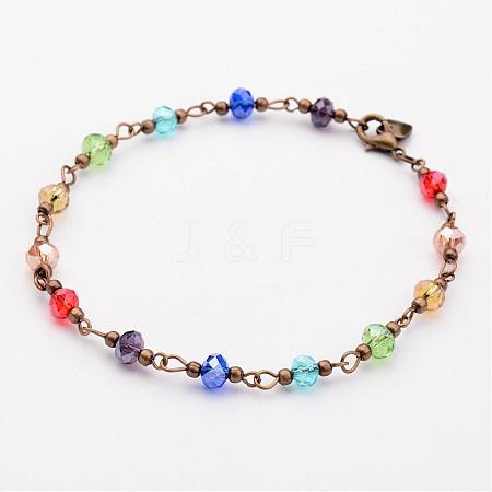 Glass Beads Anklets AJEW-AN00174-1