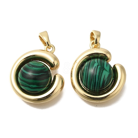 Synthetic Malachite Pendants KK-K388-01G-1