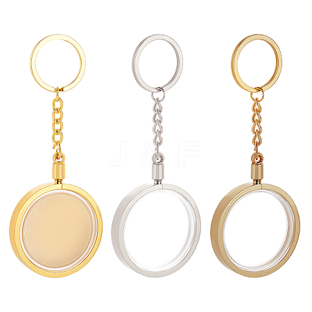 3pcs 3 colors Commemorative Coin Acrylic Pendant Keychain Sets KEYC-FG0001-09A-1