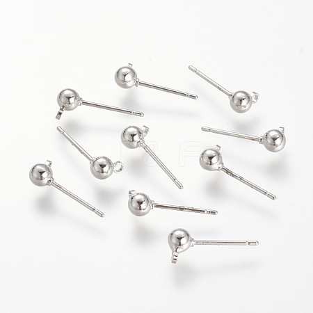 Brass Stud Earring Findings KK-T014-66P-1