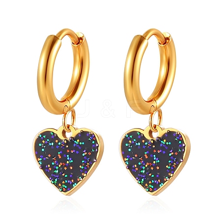 European and American Style Stainless Steel Heart Hoop Earrings PW-WGFA9E7-02-1