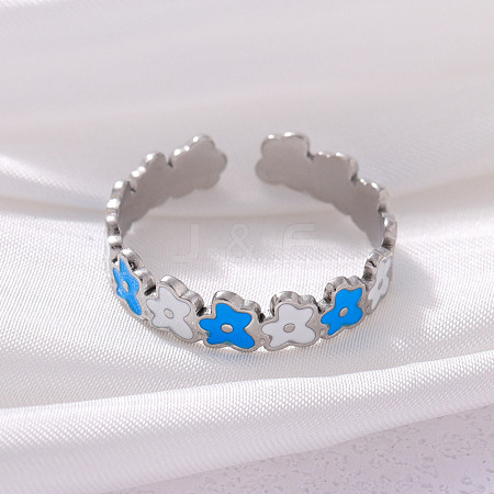 304 Stainless Steel Open Cuff Rings WG111A7-02-1