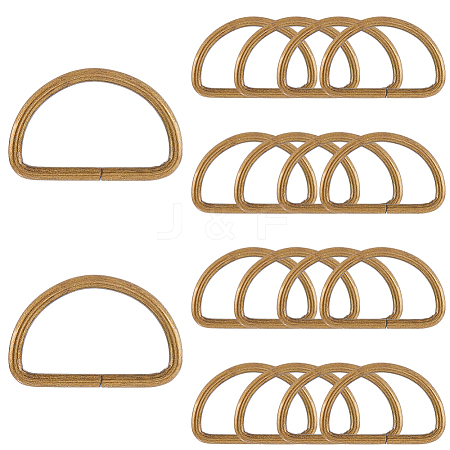 20Pcs Iron D Rings IFIN-SP0001-21B-AB-1
