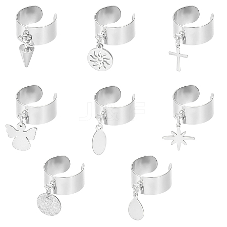 304 Stainless Steel Open Cuff Rings RJEW-UN00017-1