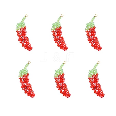 Glass Woven Big Pendants PALLOY-CJ00064-1