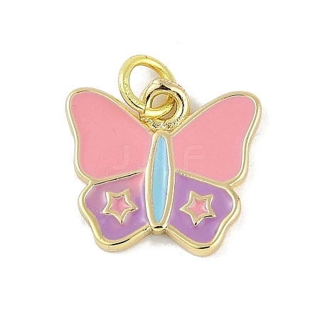 Brass Enamel Pendants KK-B114-13G-1