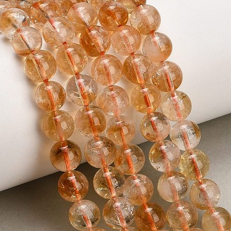 Hearted Natural Citrine Beads Strands GG-T002-A01-8mm-1