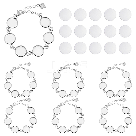 DICOSMETIC DIY Blank Dome Flat Round Link Chains Bracelet Making Kit DIY-DC0001-75-1